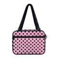 Pink And Black Polka Dot Pattern Print Double Strap Bible Bag