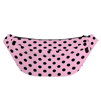 Pink And Black Polka Dot Pattern Print Fanny Pack