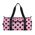 Pink And Black Polka Dot Pattern Print Gym Bag