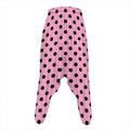 Pink And Black Polka Dot Pattern Print Hammer Pants