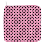 Pink And Black Polka Dot Pattern Print Hand Towel