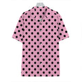 Pink And Black Polka Dot Pattern Print Hawaiian Shirt