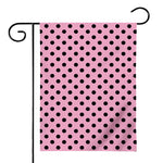Pink And Black Polka Dot Pattern Print House Flag