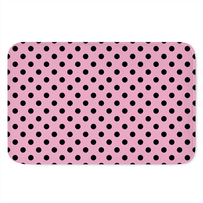 Pink And Black Polka Dot Pattern Print Indoor Door Mat