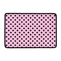 Pink And Black Polka Dot Pattern Print Kitchen Mat