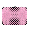 Pink And Black Polka Dot Pattern Print Laptop Sleeve