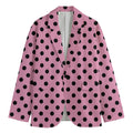 Pink And Black Polka Dot Pattern Print Men's Blazer