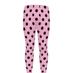 Pink And Black Polka Dot Pattern Print Men's leggings