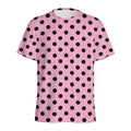 Pink And Black Polka Dot Pattern Print Men's Athletic T-Shirt