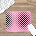 Pink And Black Polka Dot Pattern Print Mouse Pad