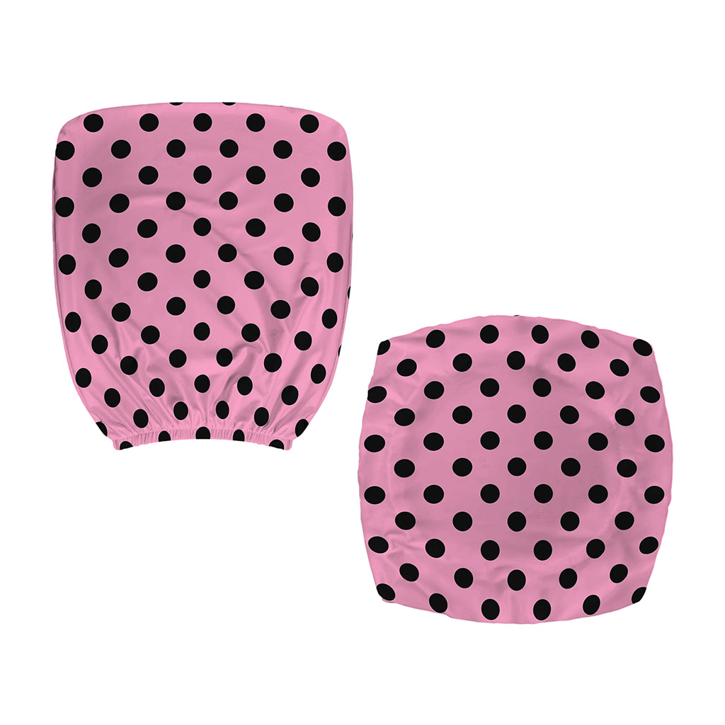 Pink And Black Polka Dot Pattern Print Office Chair Cover