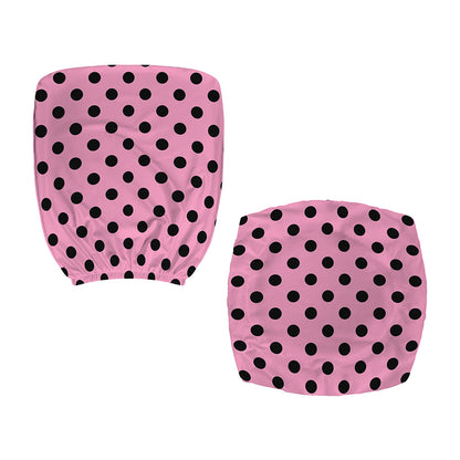 Pink And Black Polka Dot Pattern Print Office Chair Cover
