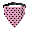 Pink And Black Polka Dot Pattern Print Over The Collar Dog Bandana