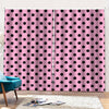 Pink And Black Polka Dot Pattern Print Pencil Pleat Curtains