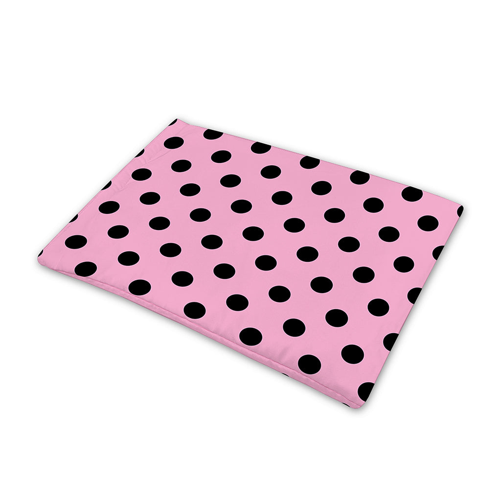 Pink And Black Polka Dot Pattern Print Pet Cooling Mat Cover