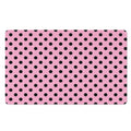 Pink And Black Polka Dot Pattern Print Polyester Doormat