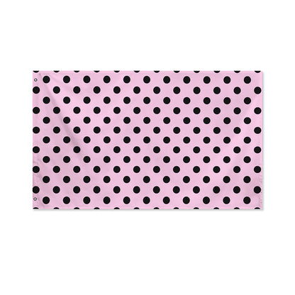 Pink And Black Polka Dot Pattern Print Polyester Flag