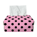 Pink And Black Polka Dot Pattern Print Rectangle Tissue Box Cover