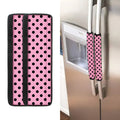 Pink And Black Polka Dot Pattern Print Refrigerator Handle Covers