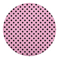 Pink And Black Polka Dot Pattern Print Round Blanket