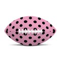 Pink And Black Polka Dot Pattern Print Rugby Ball