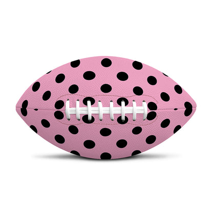 Pink And Black Polka Dot Pattern Print Rugby Ball