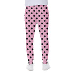 Pink And Black Polka Dot Pattern Print Scuba Joggers