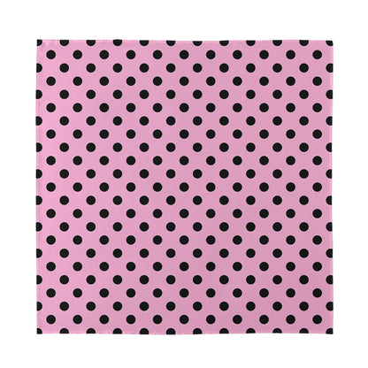Pink And Black Polka Dot Pattern Print Silk Bandana