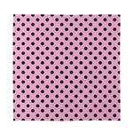 Pink And Black Polka Dot Pattern Print Silk Bandana