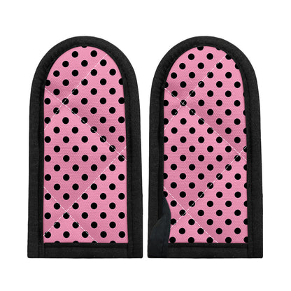 Pink And Black Polka Dot Pattern Print Skillet Handle Cover