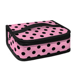 Pink And Black Polka Dot Pattern Print Small Lunch Bag