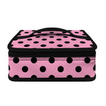 Pink And Black Polka Dot Pattern Print Small Lunch Bag