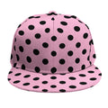 Pink And Black Polka Dot Pattern Print Snapback Cap