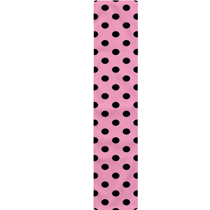 Pink And Black Polka Dot Pattern Print Table Runner