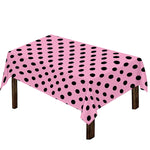Pink And Black Polka Dot Pattern Print Tablecloth