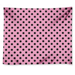 Pink And Black Polka Dot Pattern Print Tapestry