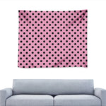 Pink And Black Polka Dot Pattern Print Tapestry