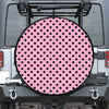 Pink And Black Polka Dot Pattern Print Tire Cover