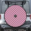 Pink And Black Polka Dot Pattern Print Tire Cover With Camera Hole