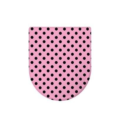 Pink And Black Polka Dot Pattern Print Toilet Lid Cover