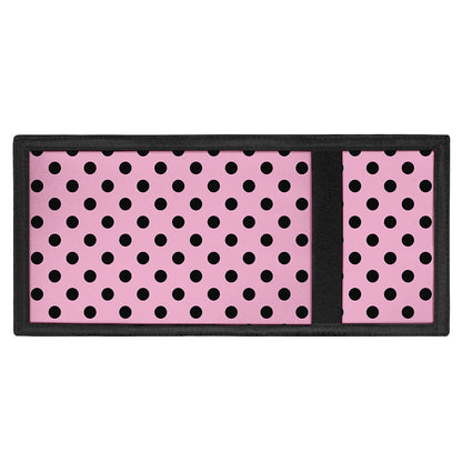 Pink And Black Polka Dot Pattern Print Trifold Wallet