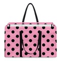Pink And Black Polka Dot Pattern Print Utility Tote Bag