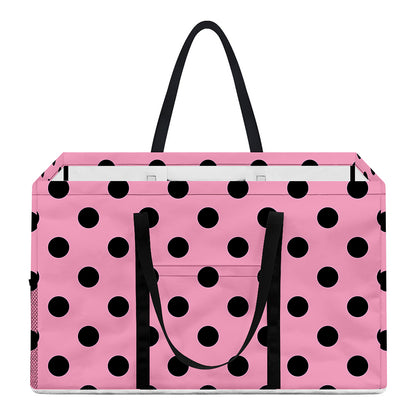 Pink And Black Polka Dot Pattern Print Utility Tote Bag