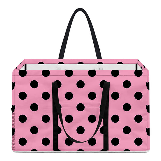 Pink And Black Polka Dot Pattern Print Utility Tote Bag