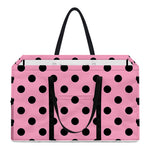 Pink And Black Polka Dot Pattern Print Utility Tote Bag