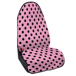 Pink And Black Polka Dot Pattern Print Waterproof Car Seat Cover