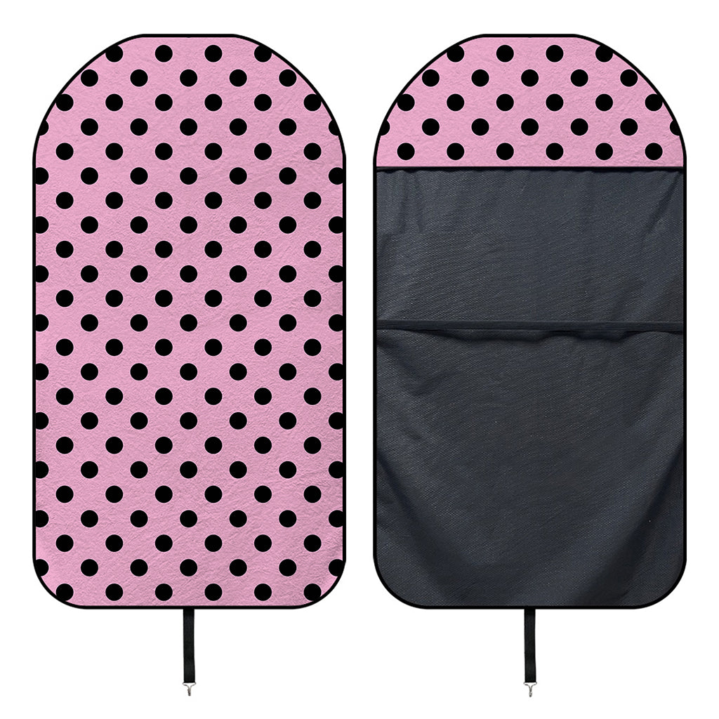 Pink And Black Polka Dot Pattern Print Waterproof Car Seat Cover