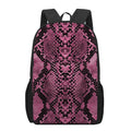 Pink And Black Snakeskin Print 17 Inch Backpack