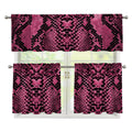 Pink And Black Snakeskin Print 3 Piece Kitchen Curtains