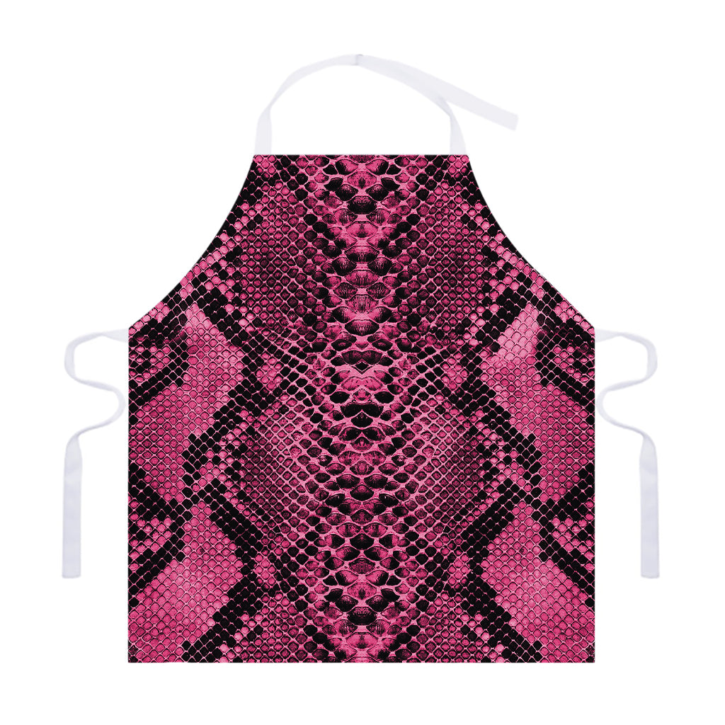 Pink And Black Snakeskin Print Adjustable Apron